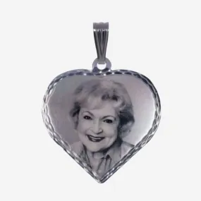 Photo Engraving Heart Pendant | Sterling Silver