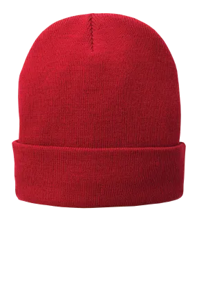 Port & Company® Fleece-Lined Knit Cap - Athletic Red