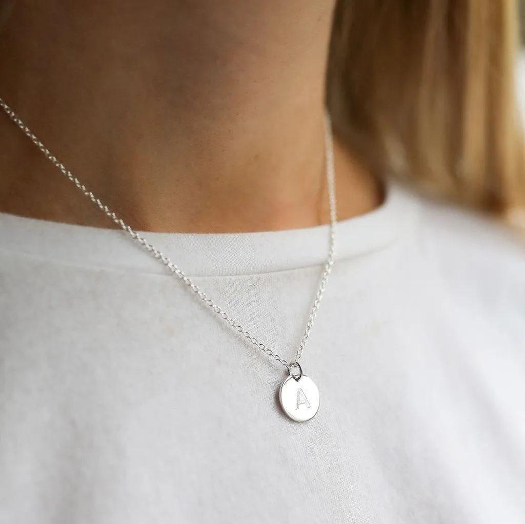 Pre-Engraved Sterling Silver Disc Pendants (no chain)