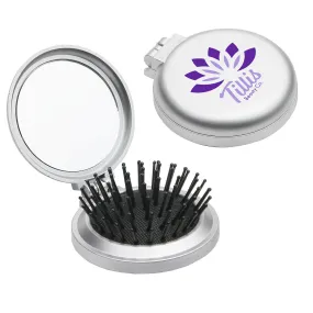 Promotional Travel Disk Brush & Mirror Printed with Your Logo