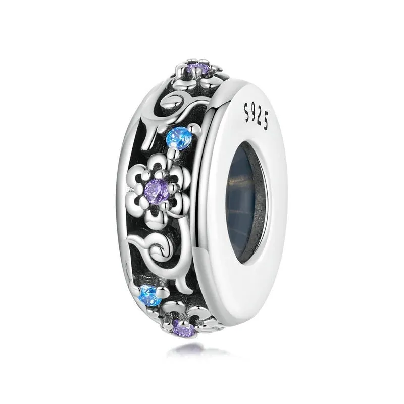 Purple Diamond Punk Beads and Love Drop Charms