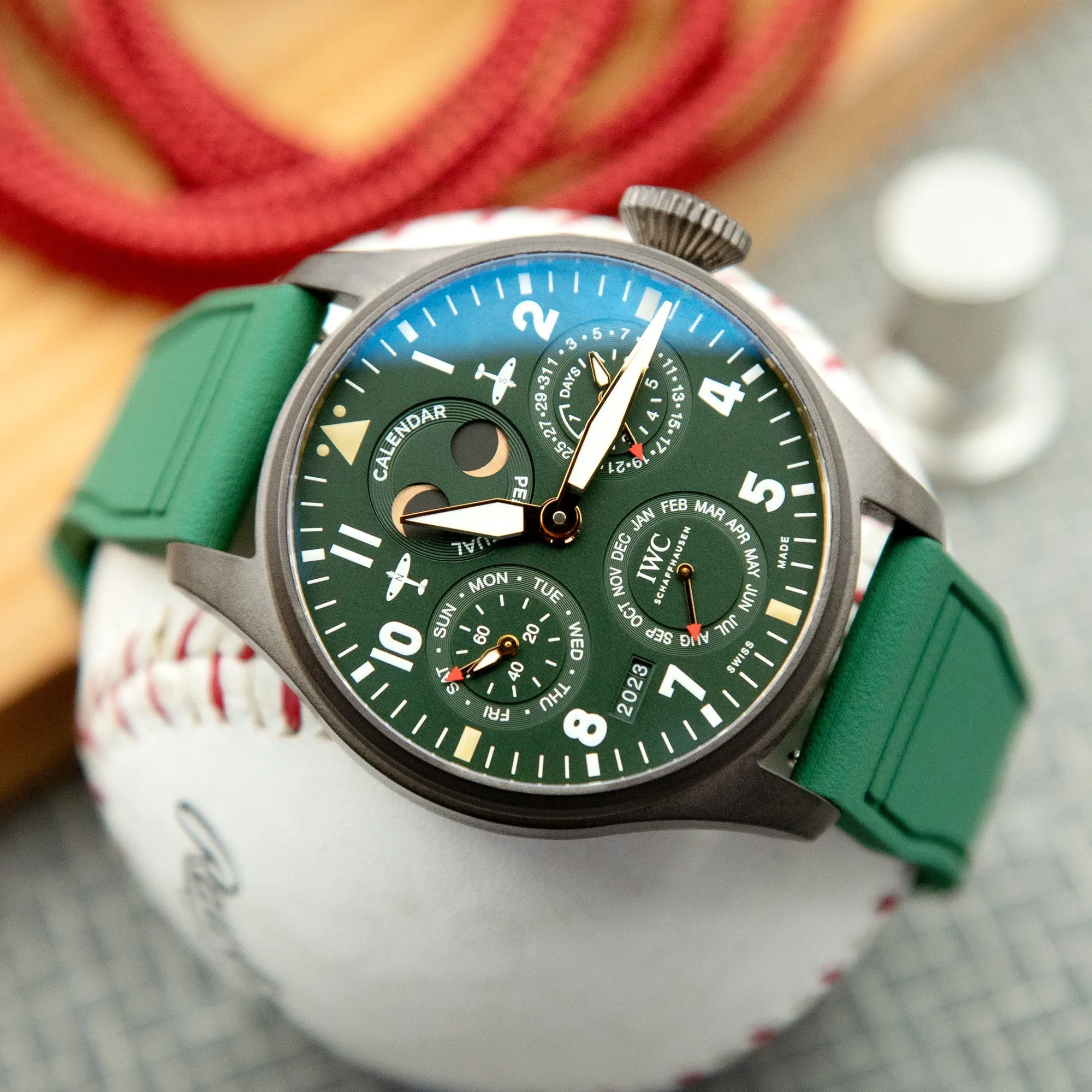Quick Release Green Pilot FKM rubber watch strap, 20mm or 22mm