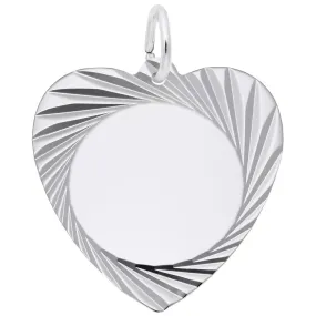 Rembrandt Charms - Large Diamond Faceted Heart Charm - 7911