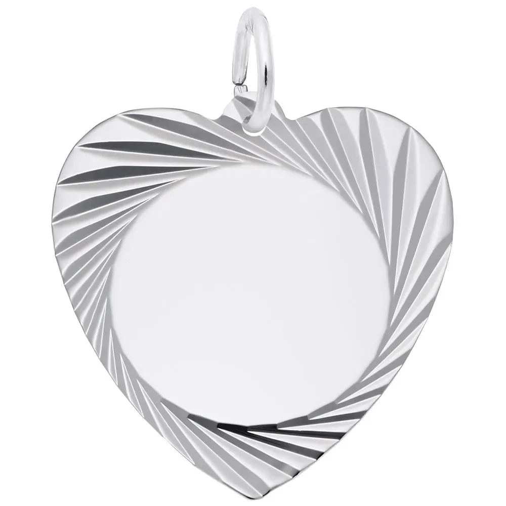 Rembrandt Charms - Large Diamond Faceted Heart Charm - 7911