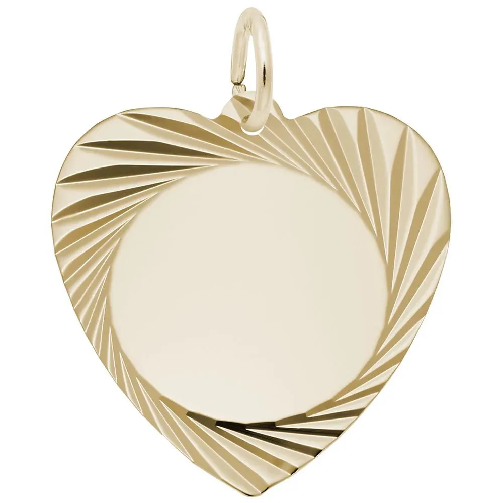 Rembrandt Charms - Large Diamond Faceted Heart Charm - 7911