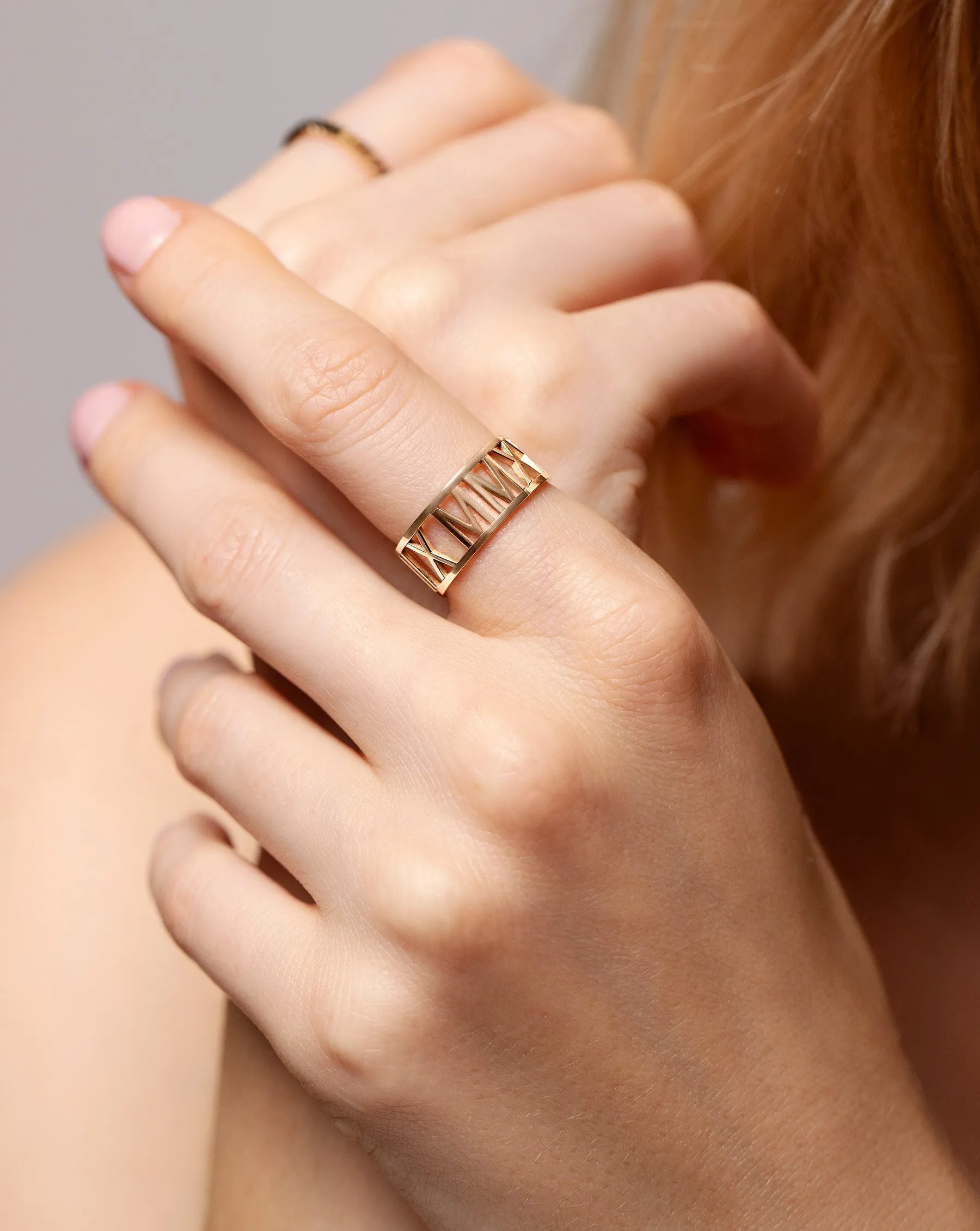 Roman Numeral Personalized Ring