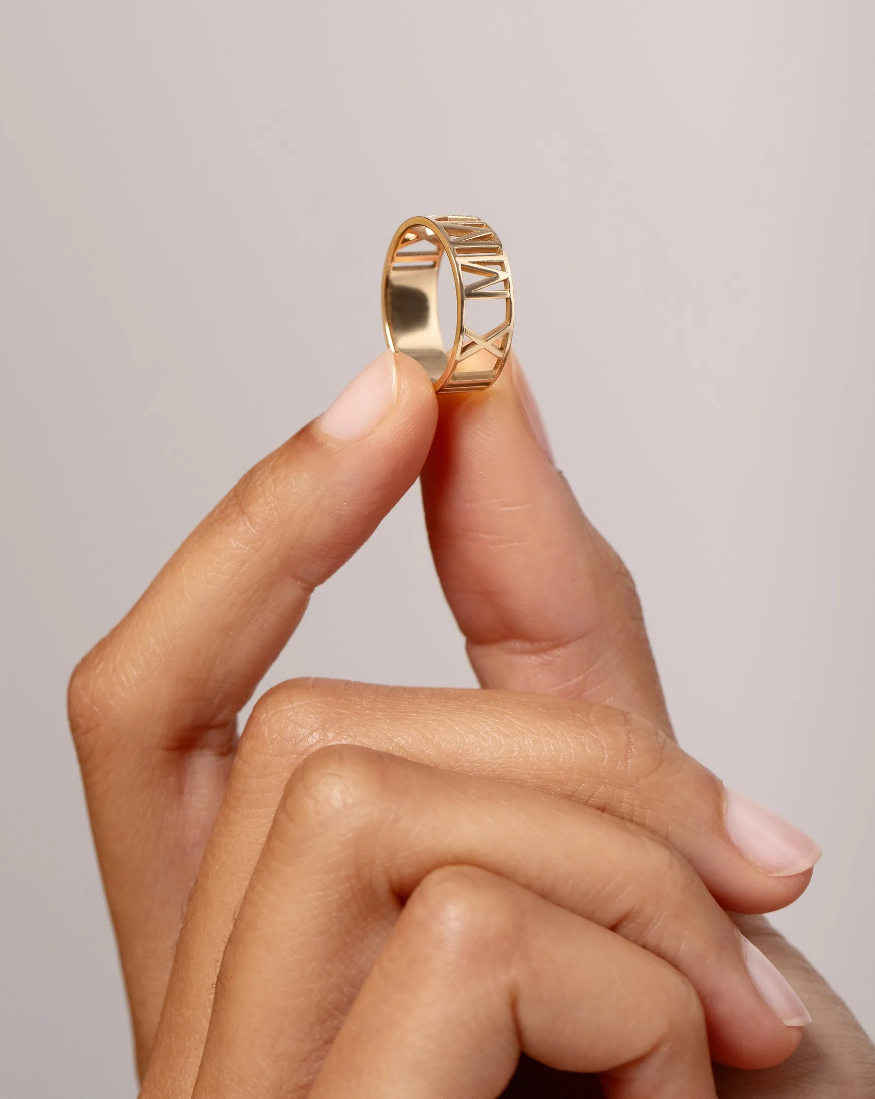 Roman Numeral Personalized Ring