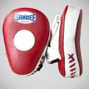 Sandee Curved Focus Mitts Red/White