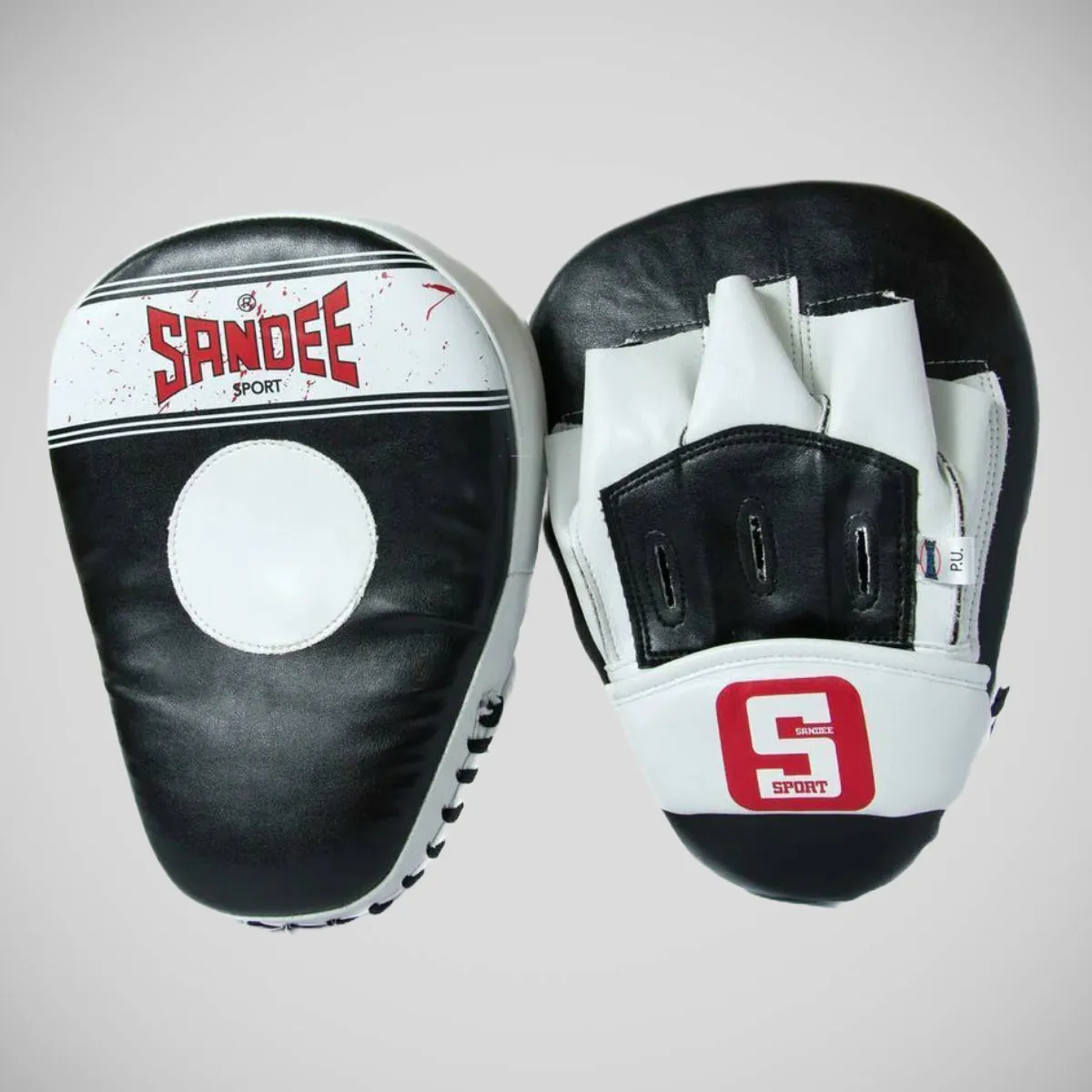 Sandee Sport Curved Focus Mitts Black/White