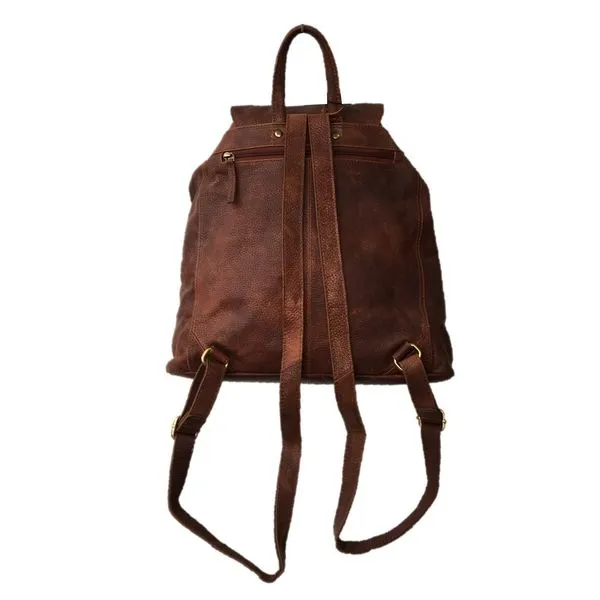 Saxon Tan Leather Backpack