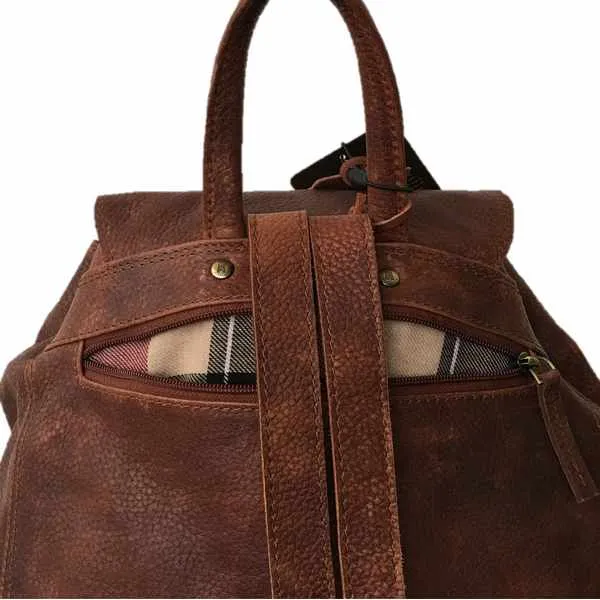 Saxon Tan Leather Backpack