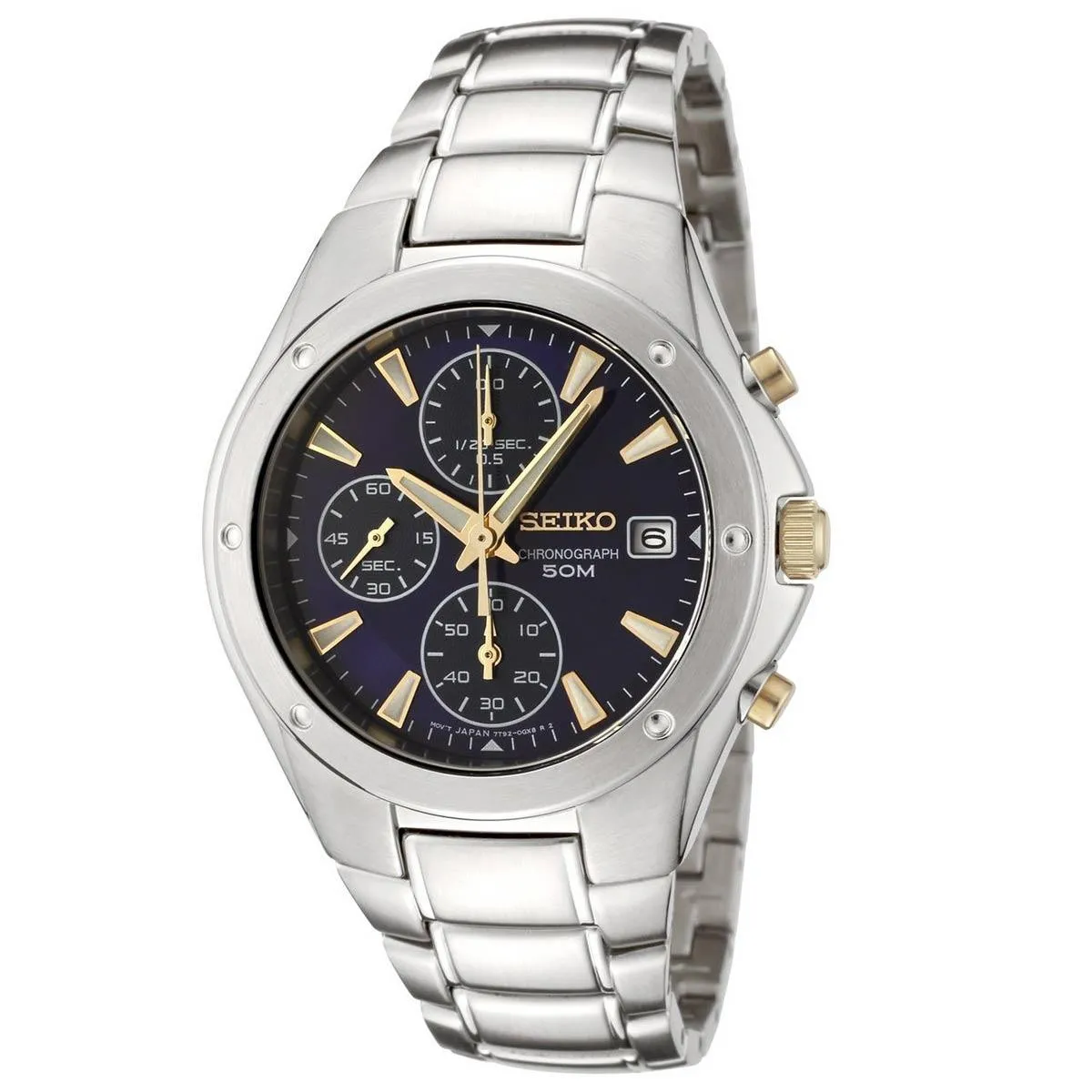 Seiko SNDB01P1 Men's Blue Dial Stainless Steel Bracelet Chronograph Watch