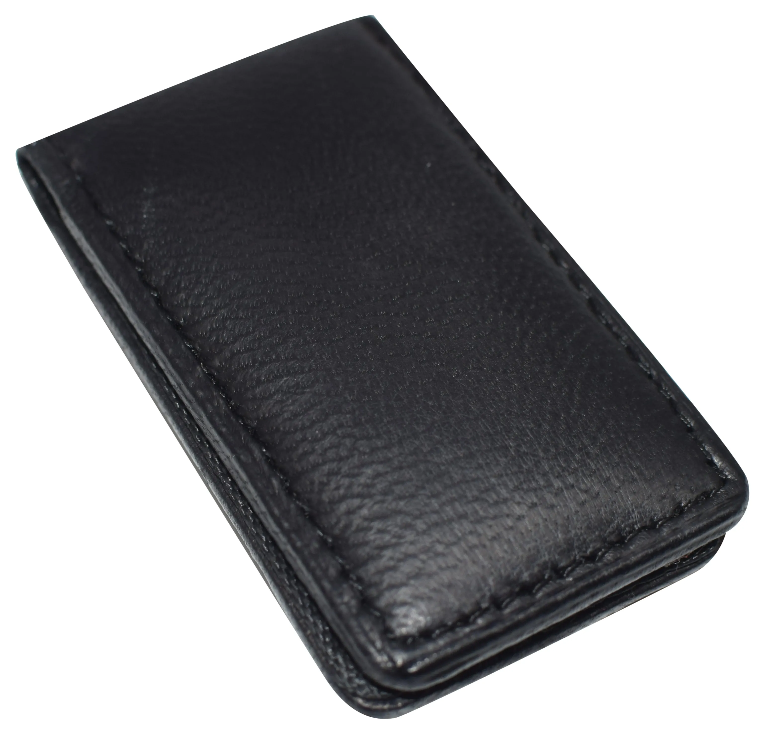 Slim Magnetic Money Clip Hunter Leather Business Card Holder for Men
