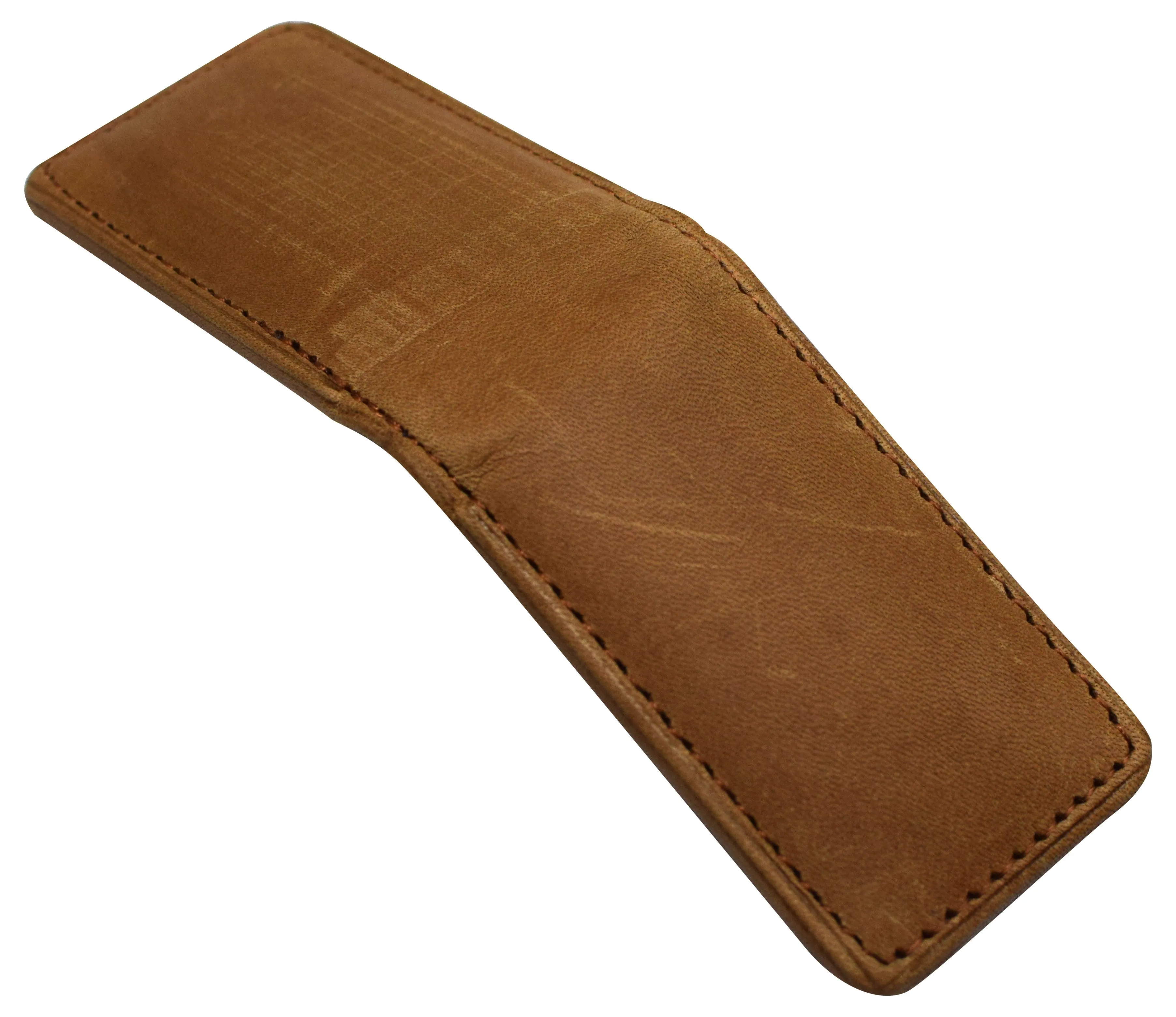 Slim Magnetic Money Clip Hunter Leather Business Card Holder for Men