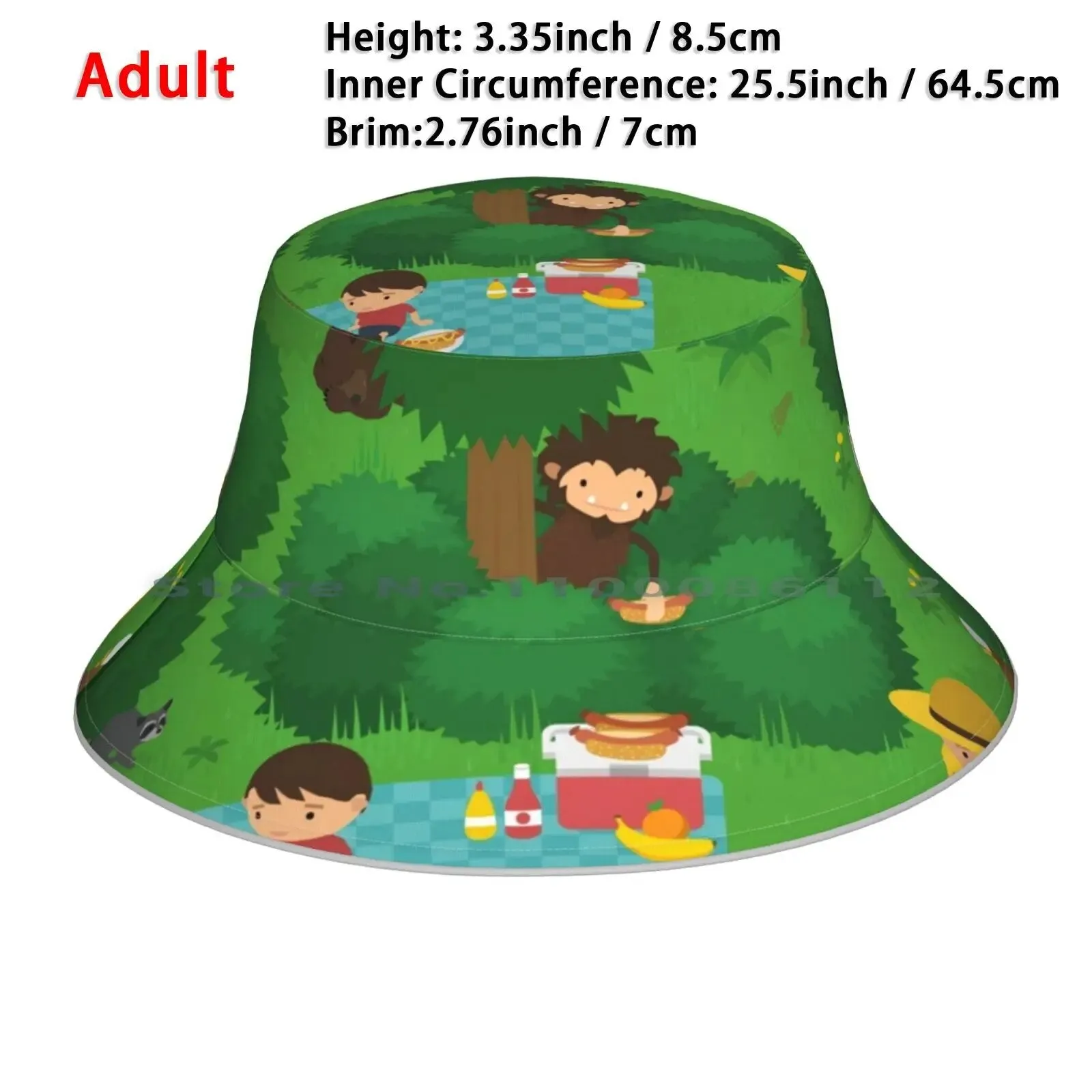 Sneaky Sasquatch Picnic Beanie and Bucket Hat
