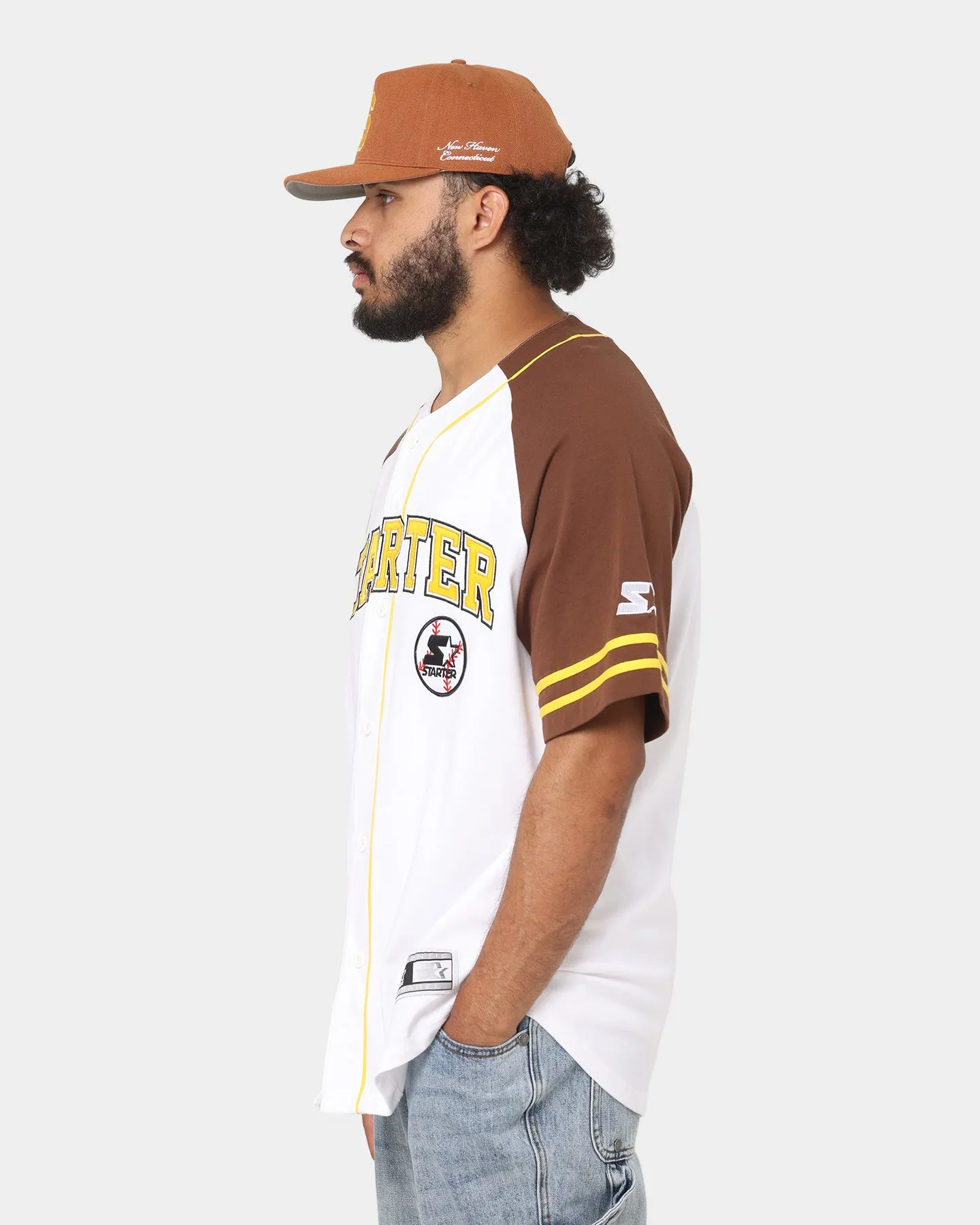 Starter Arch Baseball Jersey White/Brown