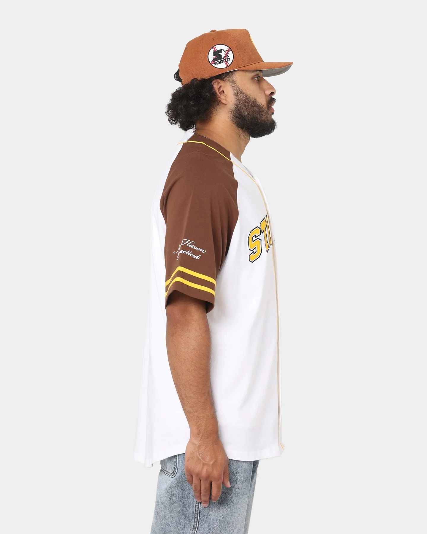Starter Arch Baseball Jersey White/Brown