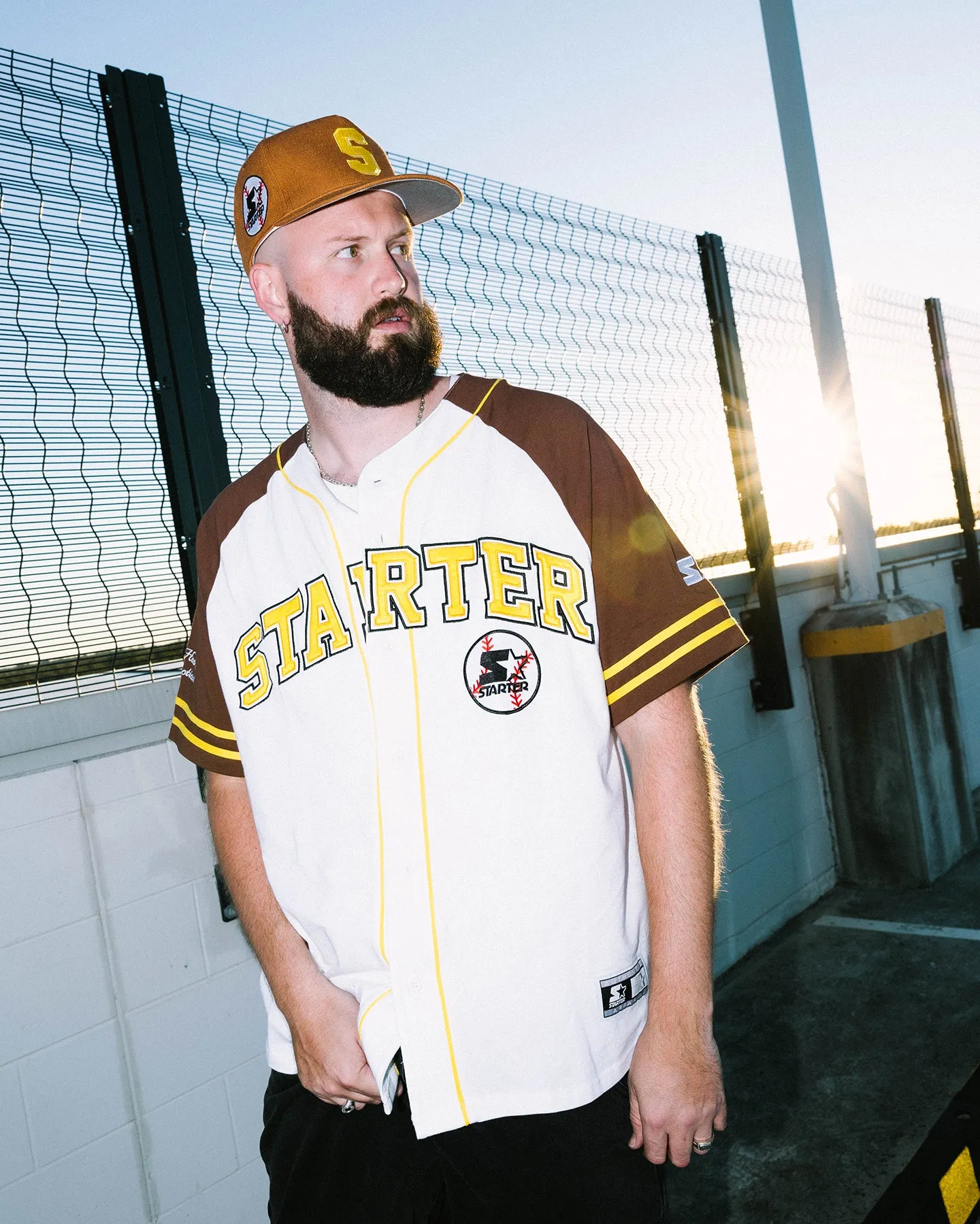 Starter Arch Baseball Jersey White/Brown