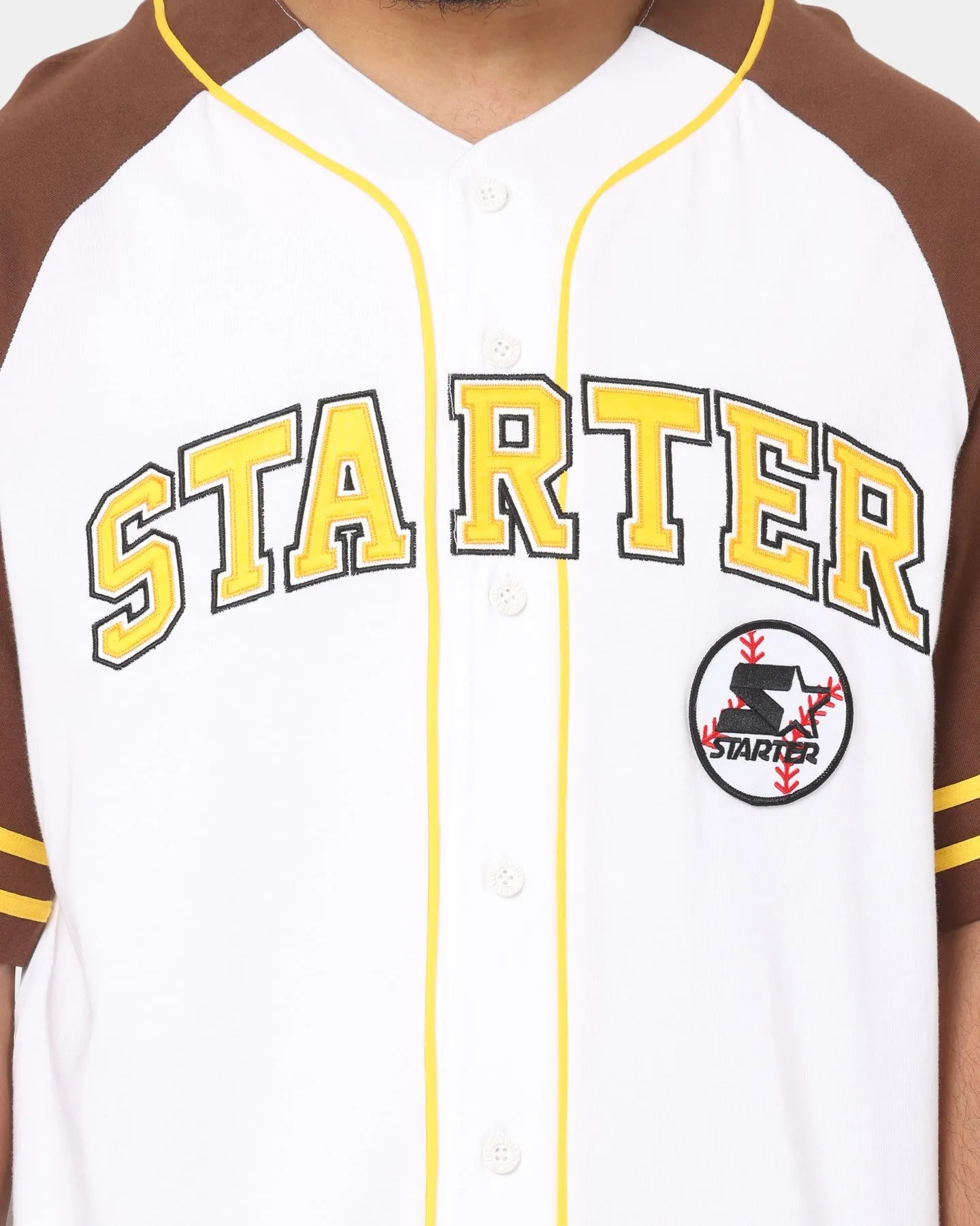 Starter Arch Baseball Jersey White/Brown