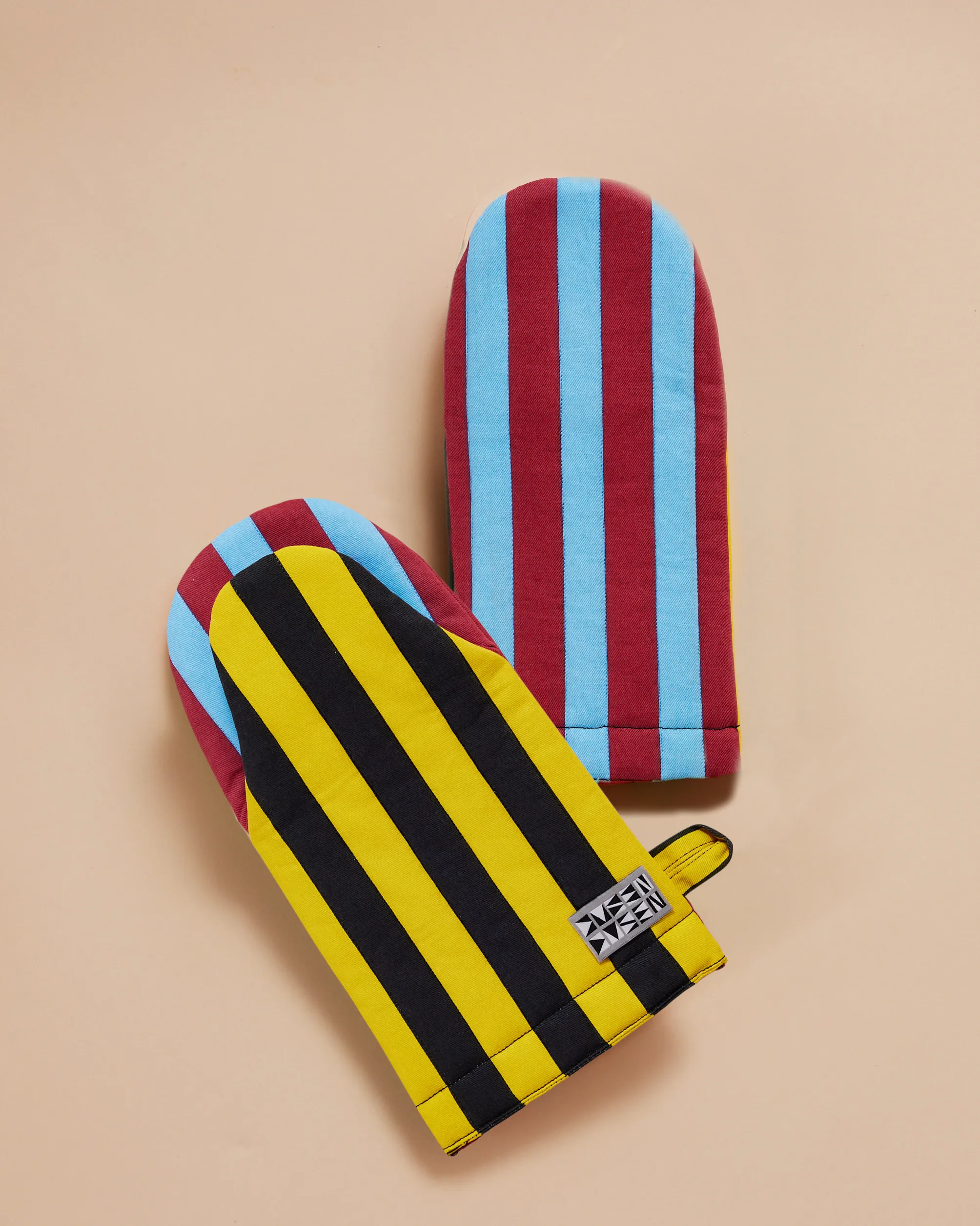 Striped Oven Mitts