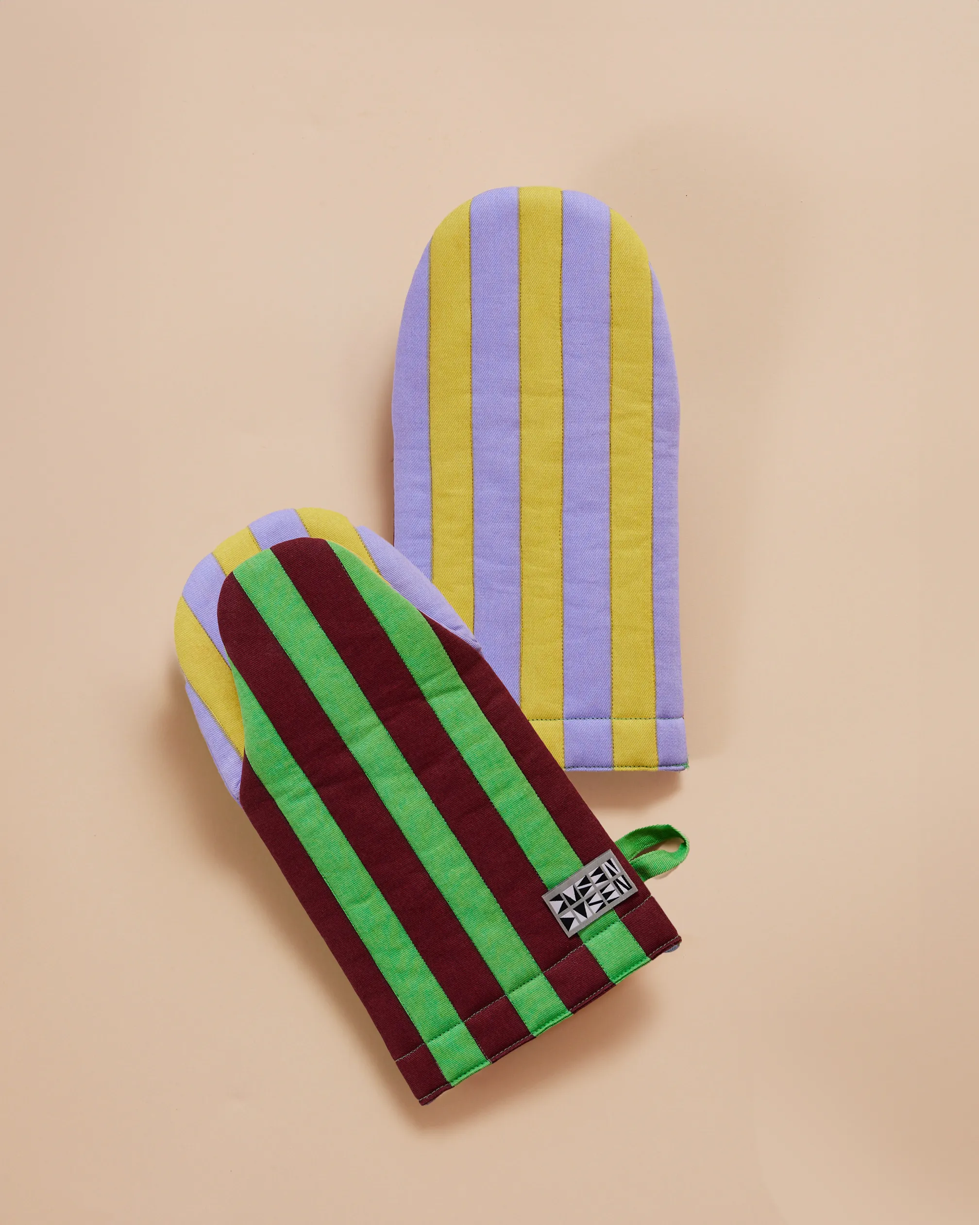 Striped Oven Mitts
