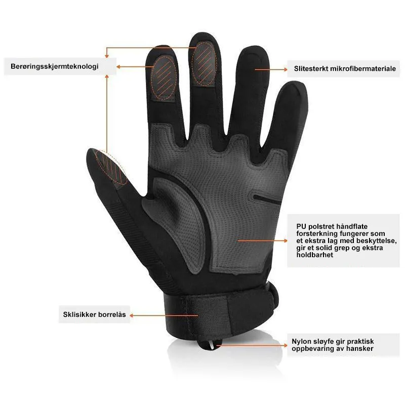 Tactical full finger gloves for outdoor activities