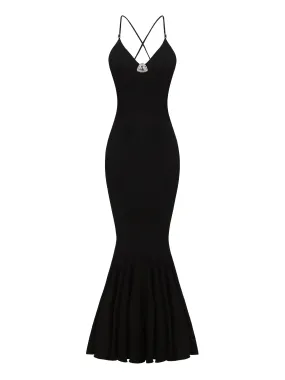 Tatiana Silk Diamond Dress (Black) (Final Sale)