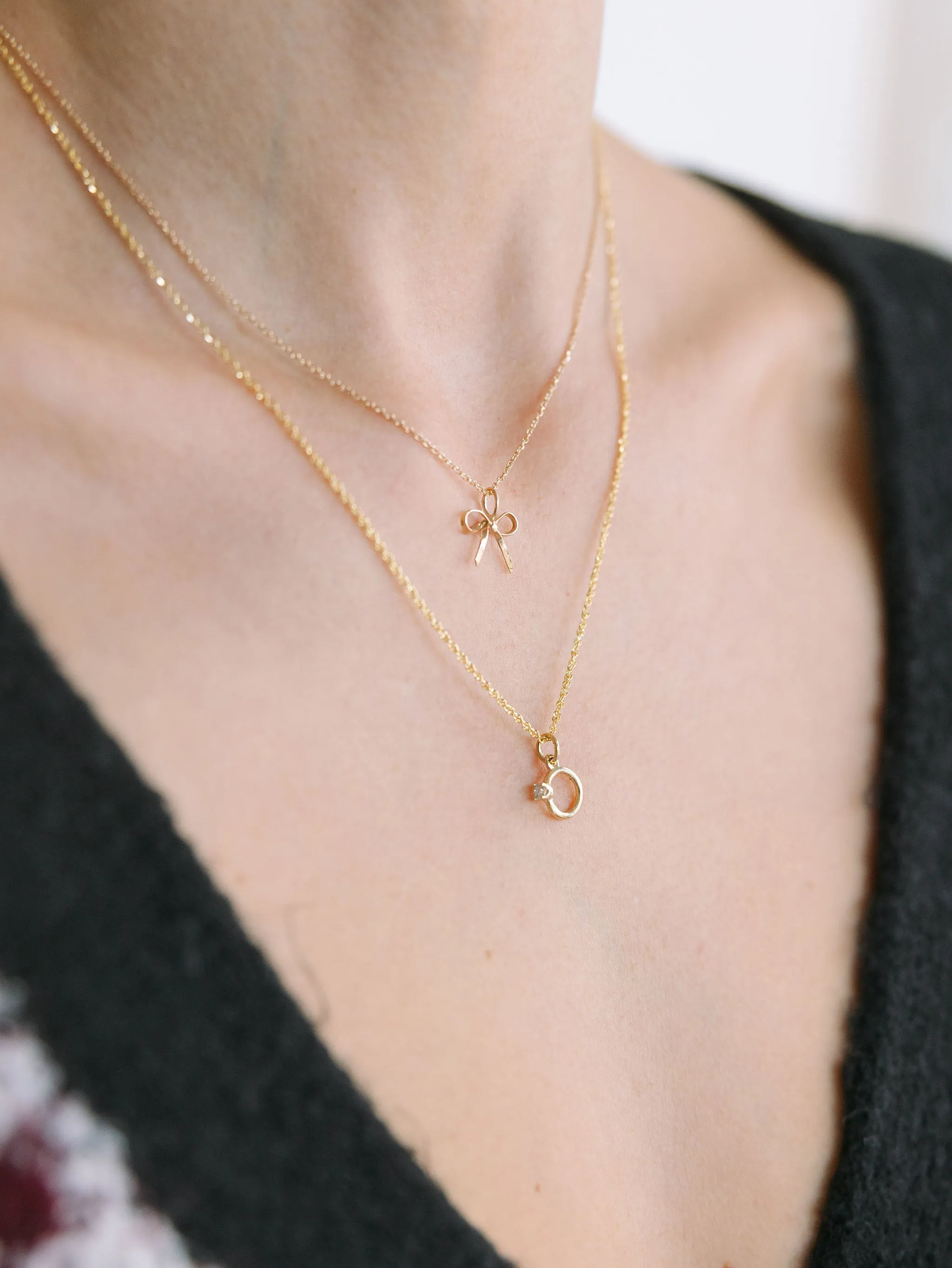 Tiny Diamond Ring Charm