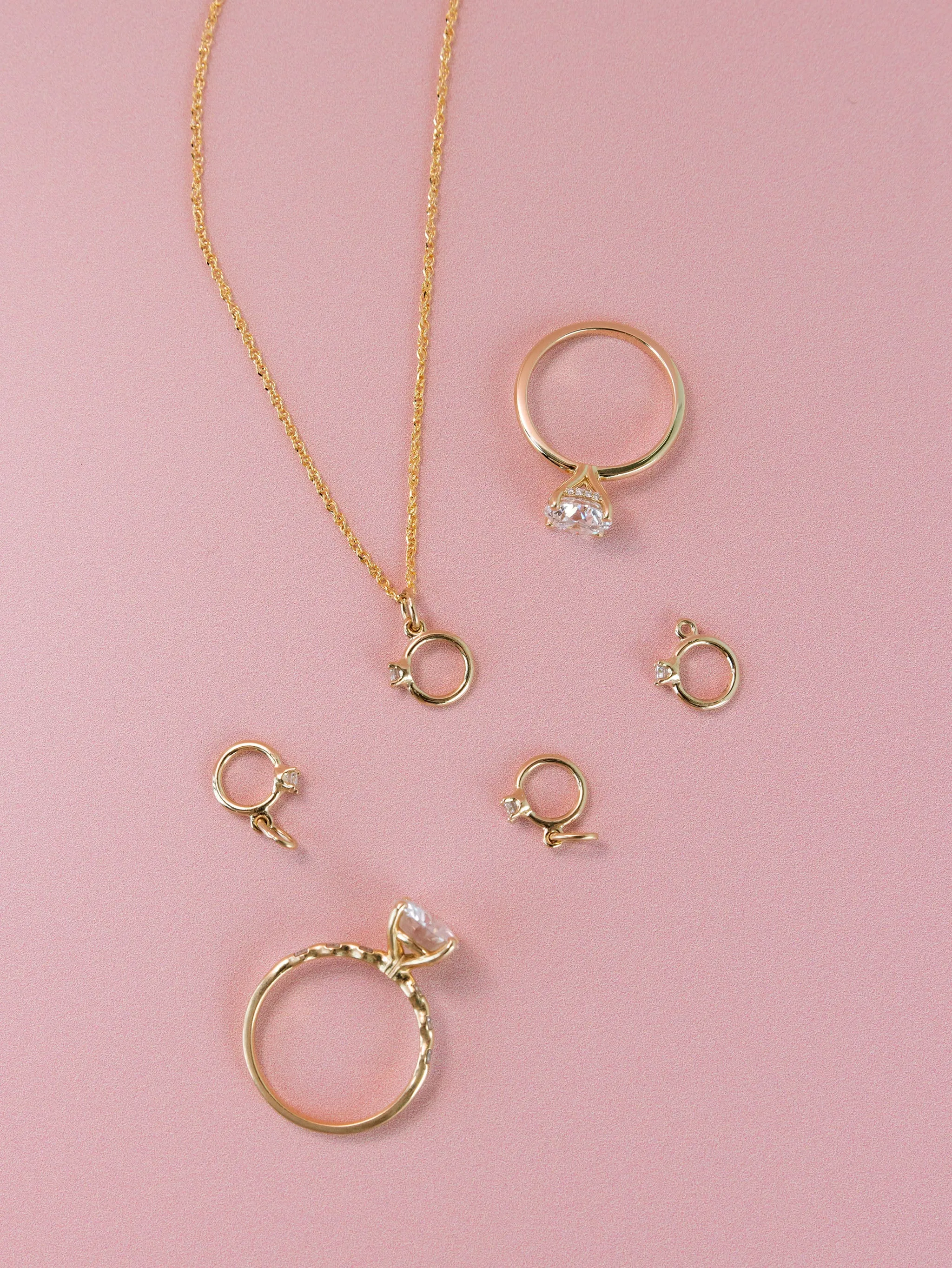 Tiny Diamond Ring Charm