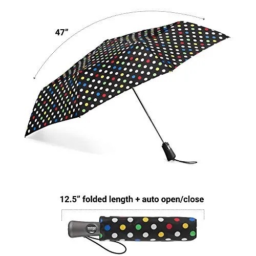 Totes Titan Compact Travel Umbrella - UV Sun Protection, Windproof
