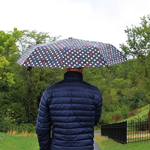 Totes Titan Compact Travel Umbrella - UV Sun Protection, Windproof