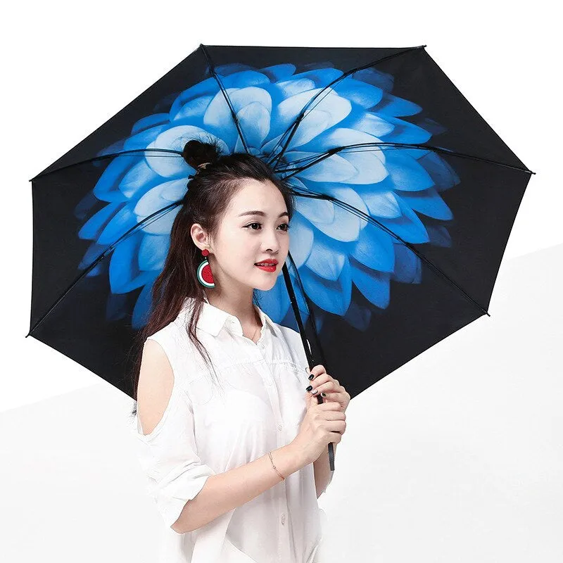 Tri-Folding Rain Windproof Umbrella