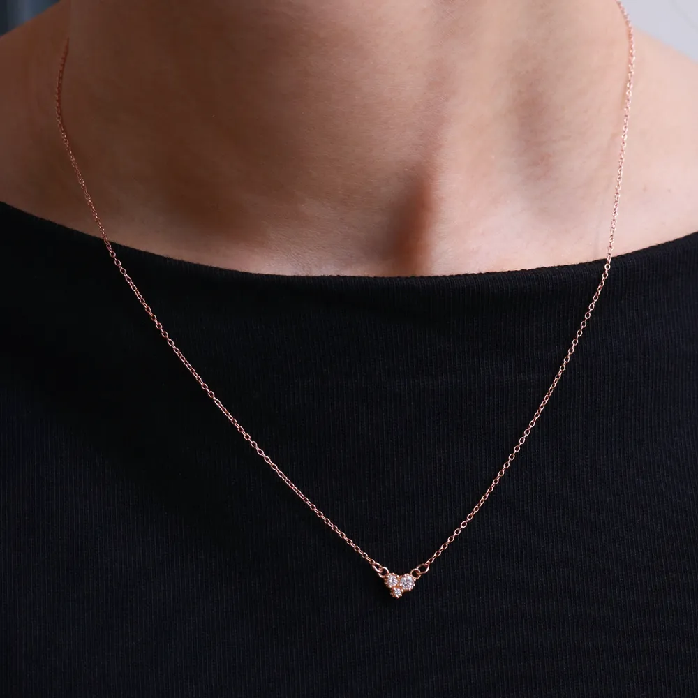 Trio Diamond Cluster Necklace