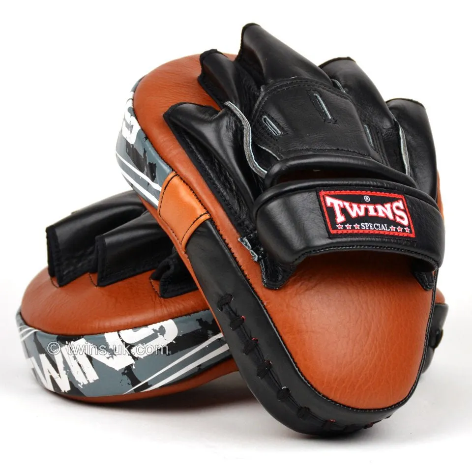 Twins PML-10 Deluxe Curved Focus Mitts Brown