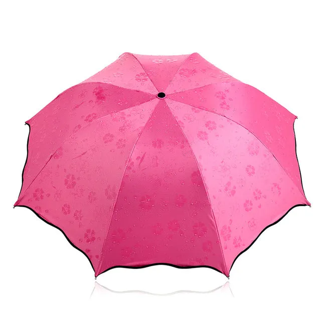 Umbrella rain women Windproof Sunscreen Flower Dome Ultraviolet-proof Floding Parasols Sun Rain Parapluie umbrella corporation