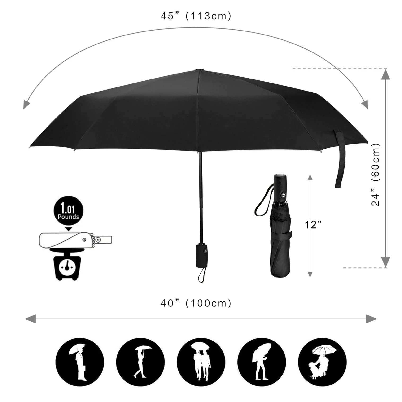 Umbrella Stormproof Travel Windproof Automatic open/close pocket umbrella