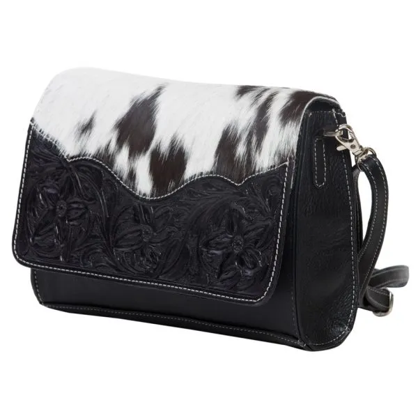 Valencia | Cowhide Rectangular Flap Bag with Tooling