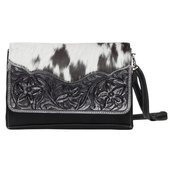 Valencia | Cowhide Rectangular Flap Bag with Tooling