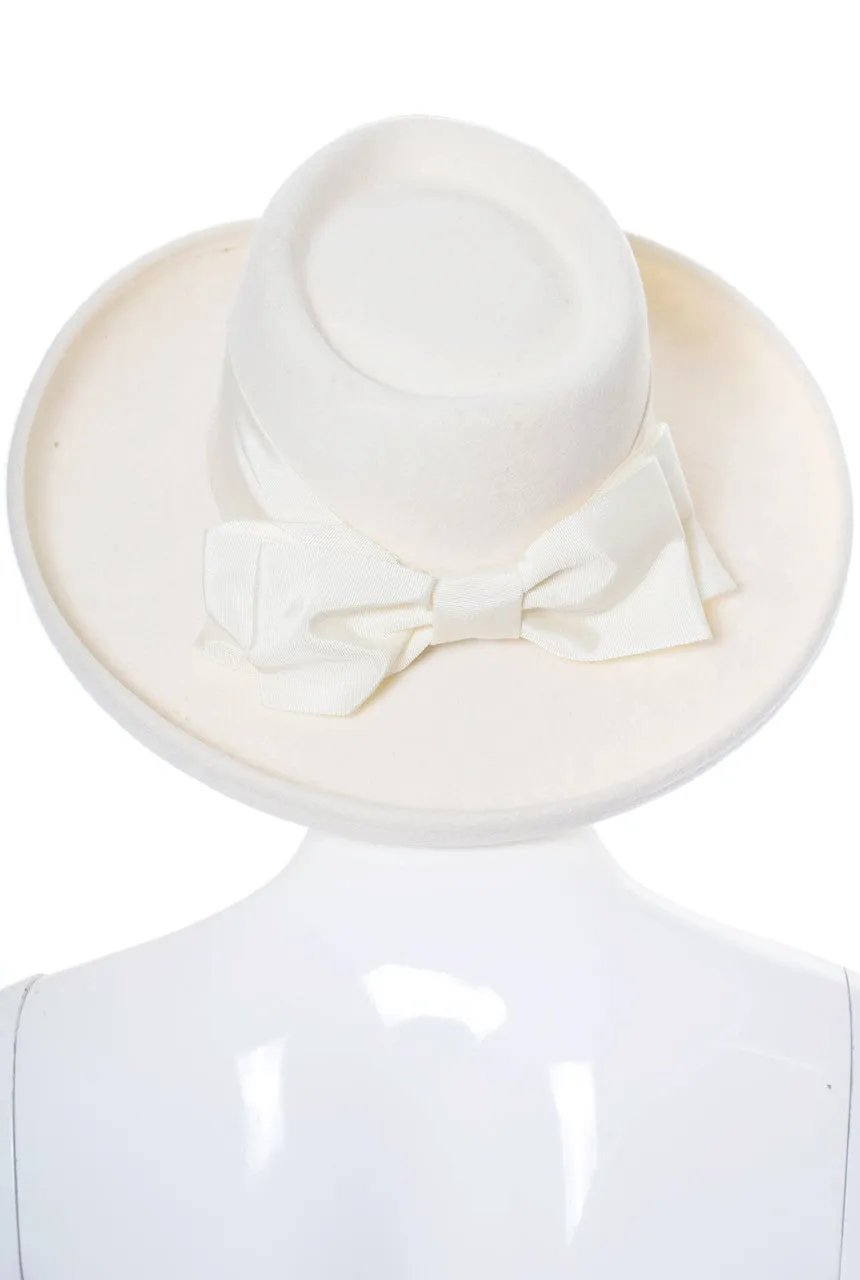 Vintage Nordstrom Mint condition Winter white wool felt cowboy hat