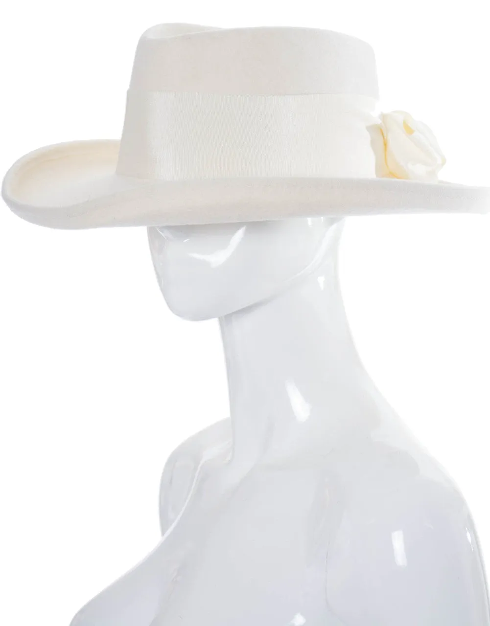 Vintage Nordstrom Mint condition Winter white wool felt cowboy hat
