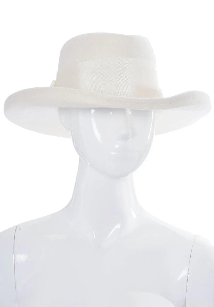 Vintage Nordstrom Mint condition Winter white wool felt cowboy hat
