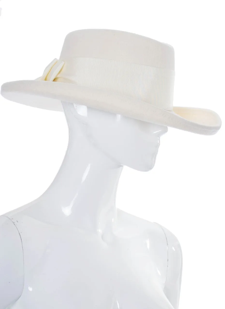 Vintage Nordstrom Mint condition Winter white wool felt cowboy hat