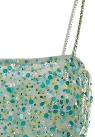 Wardrobes by Chen Elegant Green Sequin Diamond Maxi cocktail Dress-Willow