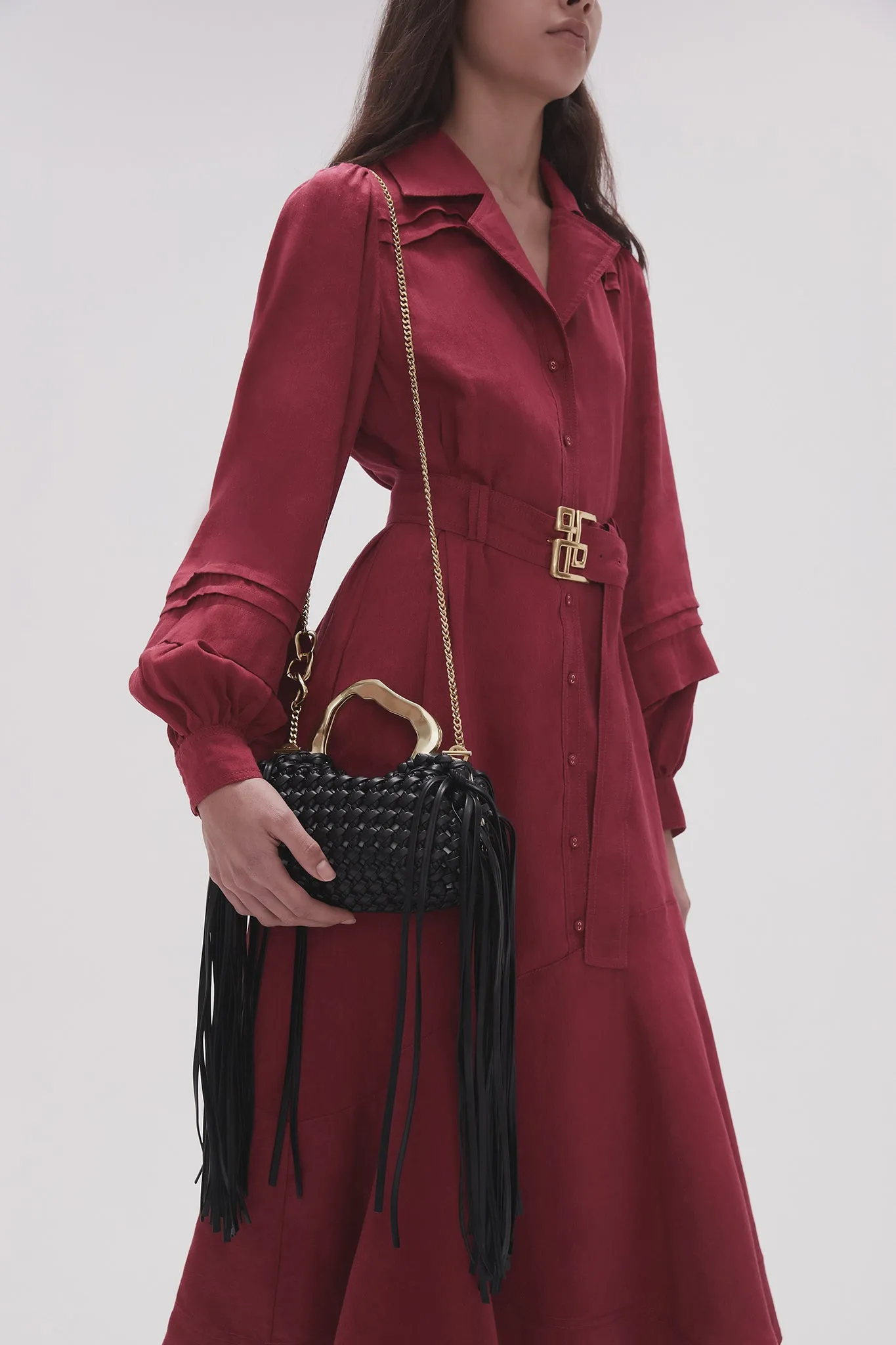 Weave Micro Fringe Frame Bag