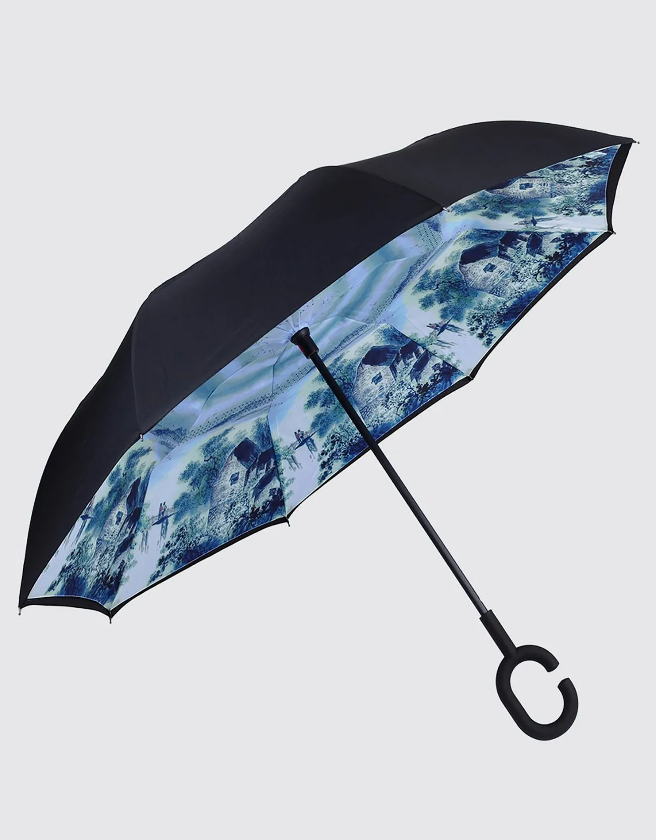 Windproof Inverted Reverse Close Umbrella