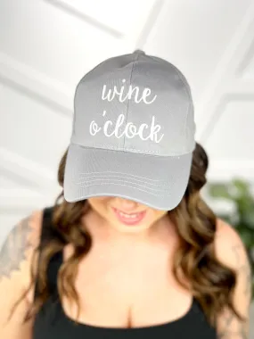 Wine O`Clock Embroidered Baseball Hat