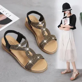 Women's Diamond Decor Style Flat Comfortable Summer Sandal Slipper