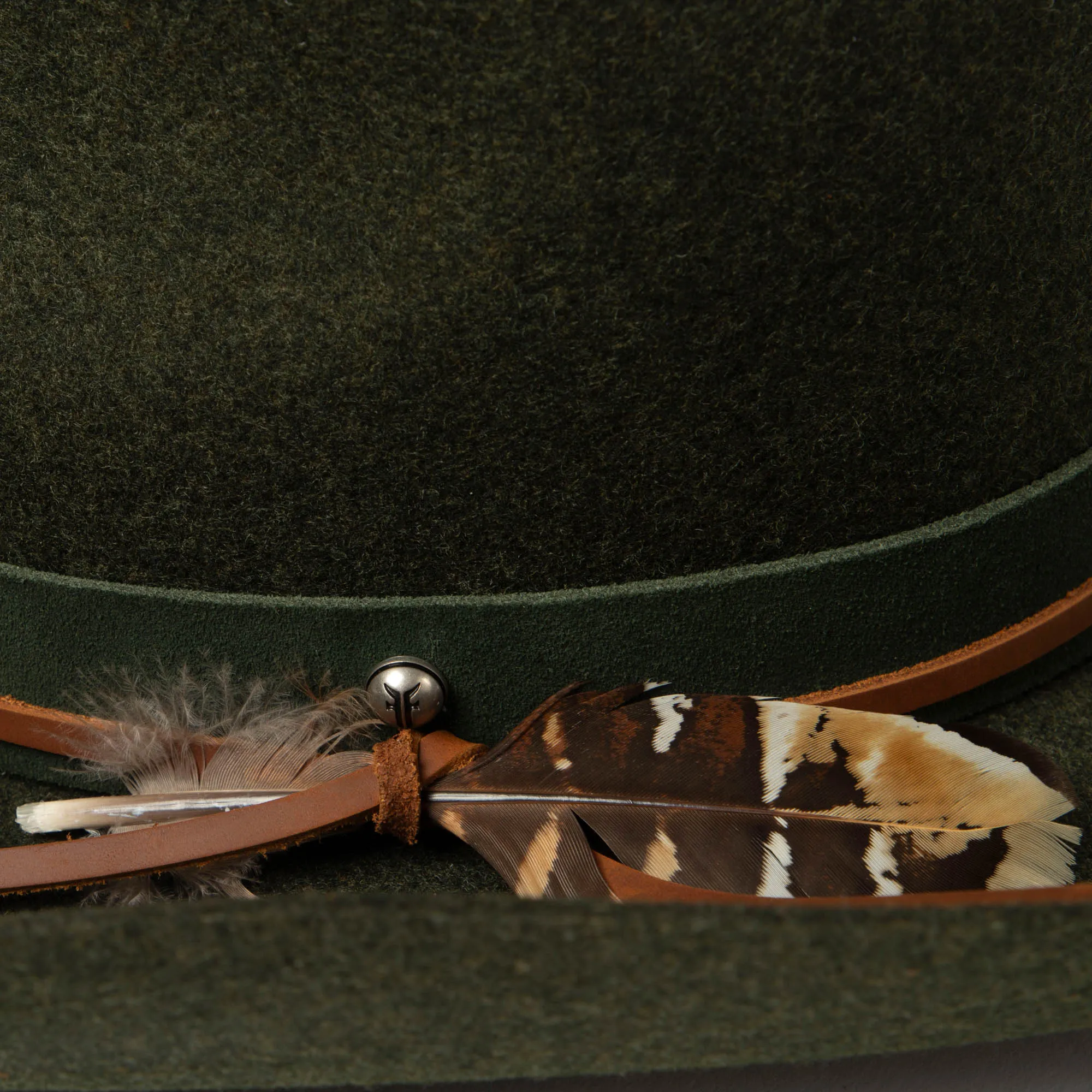 Wool Cowboy Hat with Pinch Crown and Feather by FRYE